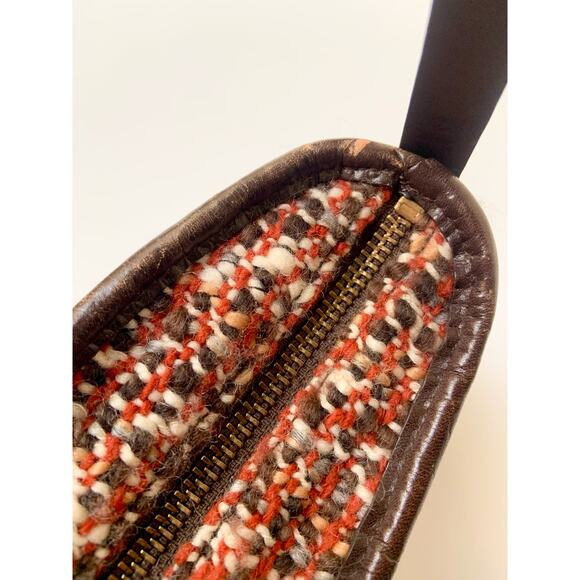 Banana Republic Y2K Leather Wool Mini Bag Purse - Picture 7 of 10